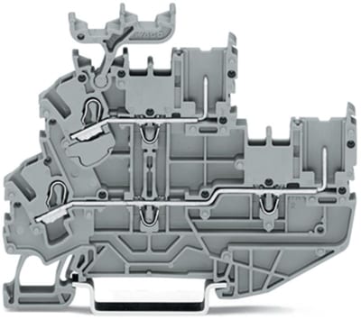 1-CONDUCTOR/1-PIN double deck receptacle terminal block, 2.5 mm², for DIN-rail 35 x 15 and 35 x 7.5