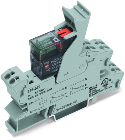 Relay module, Nominal input voltage: 230 VAC, 2 changeover contacts, Module width: 15 mm