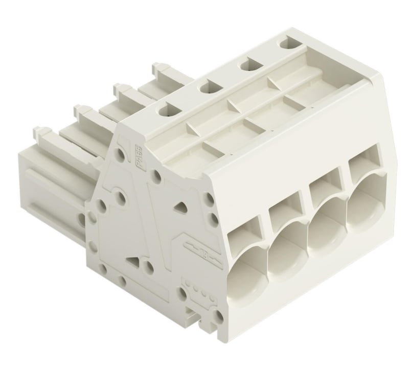 1-Conductor female connector, 10 mm², Pin spacing 7.62 mm, 4-Pole, 100% protected against mismating (831-3104)
