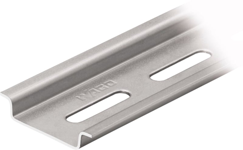Steel carrier rail, 35 x 7.5 mm, 1 mm thick, 2 m long, according to EN 60715, "Hole width 25 mm (210-112)