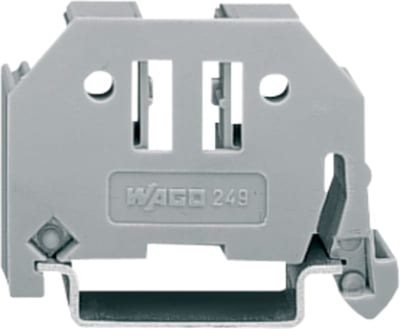 Screwless end stop; 6 mm wide; for DIN-rail 35 x 15 and 35 x 7.5; gray