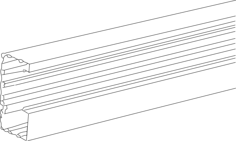 INKA Wall Trunking 161x72 mm, 2.5 m, Anodised Aluminium, Halogen-Free, Double Base (5510020)