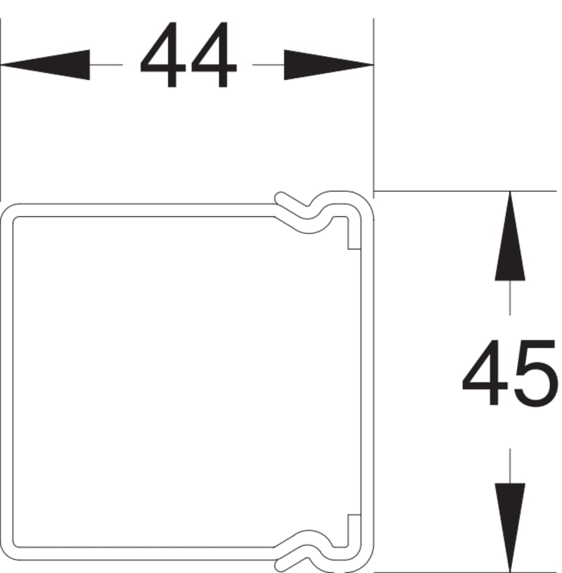 Hager Systemer Slotted panel trunking made of PVC BA6 40X40MM stone grey BA64004007030B