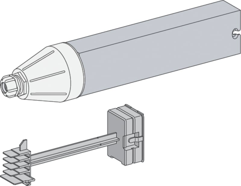 End feed 25A left-hand white (KBA25ABG4W)