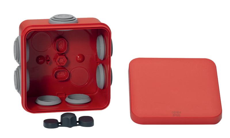 Schneider Electric Mureva Fire-Rated Junction Box 80x80x45 mm Red (ENN05164)