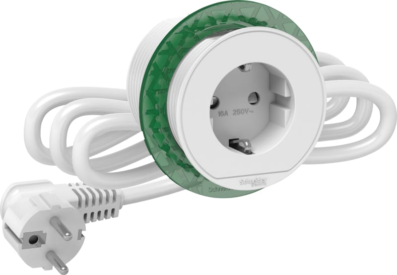 Schneider Electric Desk unit, Unica System+, XS, socket outlet, Schuko, white INS44000