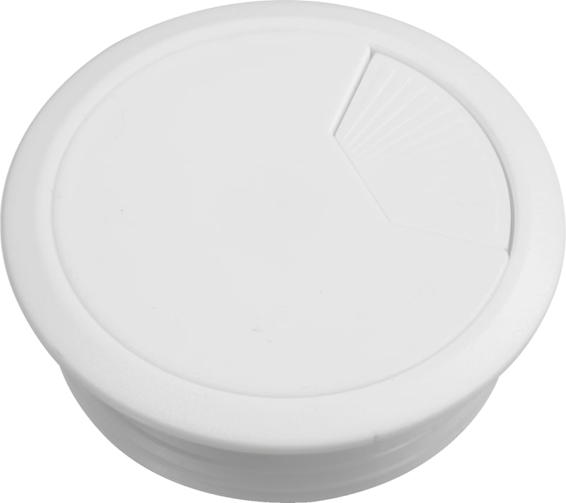 2X cable feedthrough 60mm, white (INS61214)