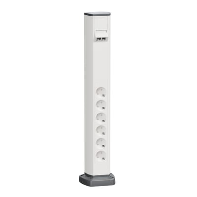 Schneider Electric OptiLine 45 - post - one-sided with CAT6 UTP - white - 600 mm ISM22200
