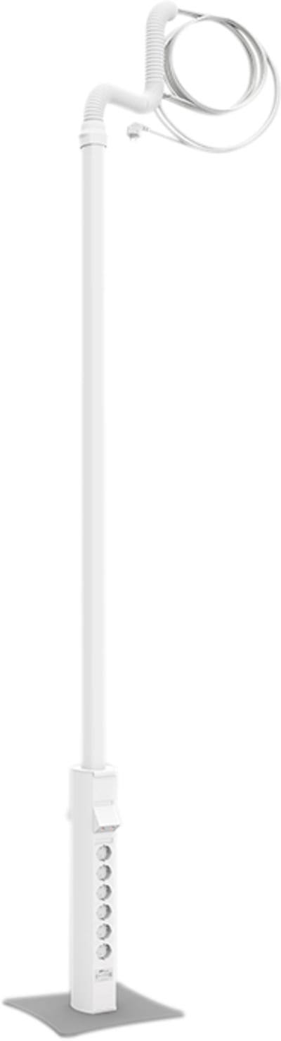 Elis Elektro MP-U600V MP-Duo Branch Pole 2100 mm White 12 Outlets
