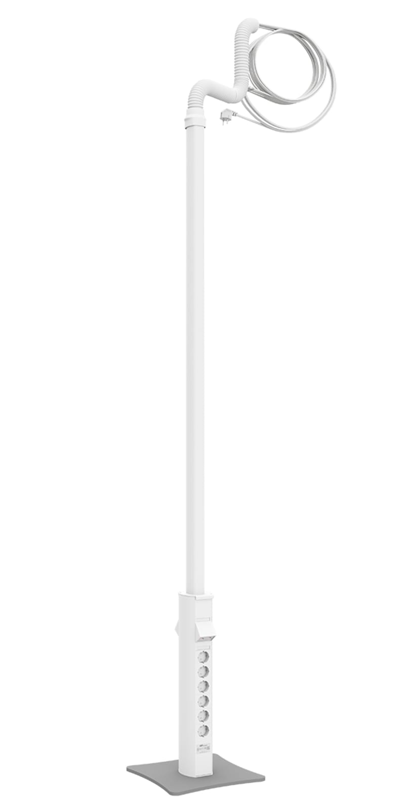 Elis Elektro MP-U621V MP-Duo Branch Pole 2100 mm White 12 Outlets Halogen-Free