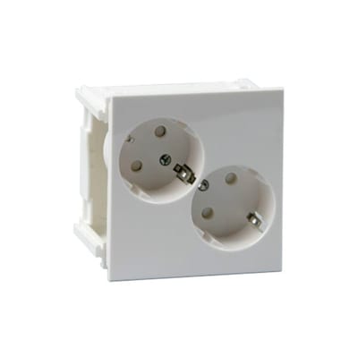Elis Elektro AUD10-214 Earthed Socket Outlet 2-Way White