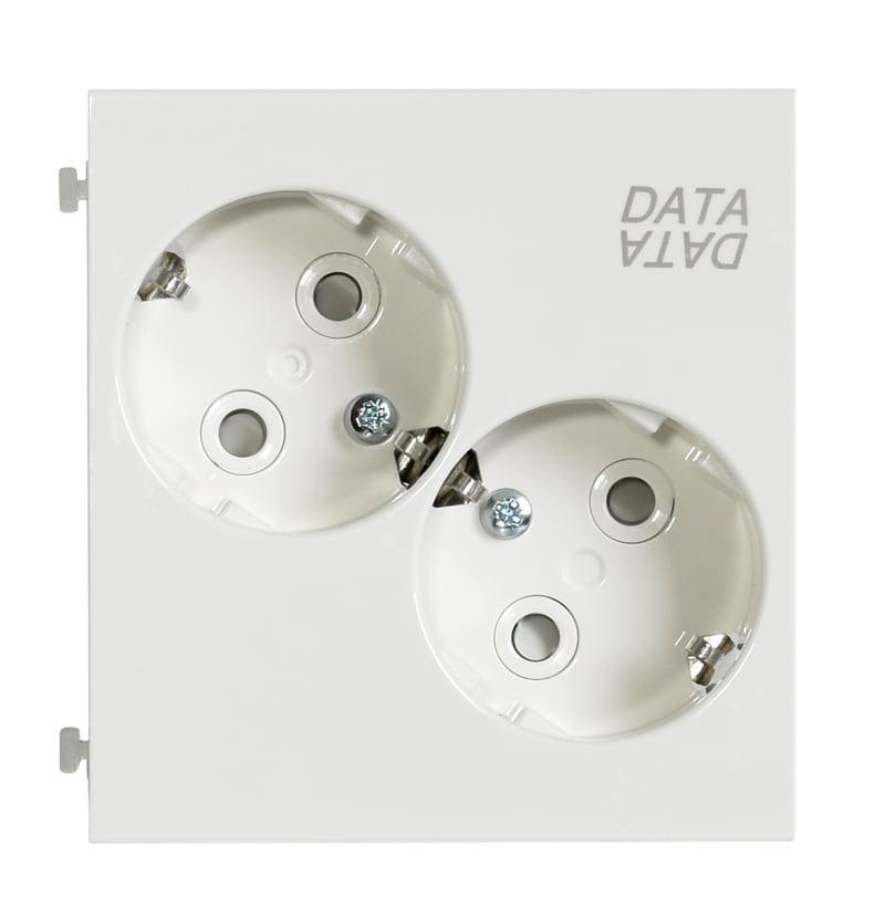 Socket Outlet 2-Way Earthed Data White AUD10-214D (1285267)