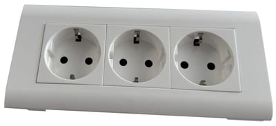 Maxeta Universal Channel Triple Socket 3-Way with Earth Pure White