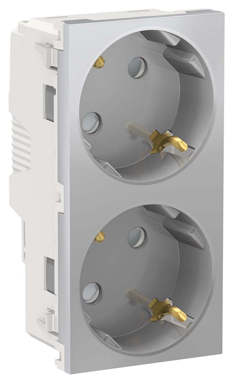 2 x socket utt 2P+E skrukl/IPT Al (NU306730A)