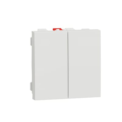 Schneider Electric 2 Switch, New Unica, 1-Pole 2-Way, 10AX, 2 modules, screwless terminals, untreated, IP4X, white NU321318