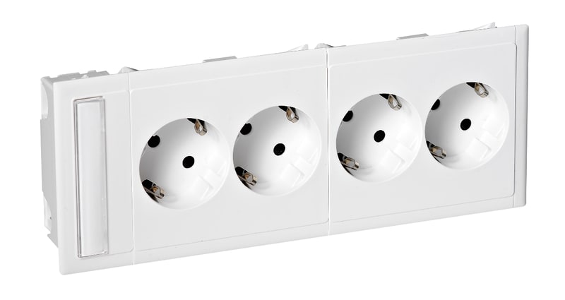 CYB 2XSLAVEOUTLET with plinth/marking.window white (5940040)