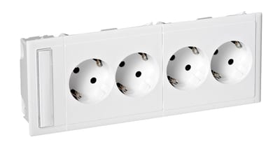 CYB 2XSLAVEOUTLET with plinth/marking.window white