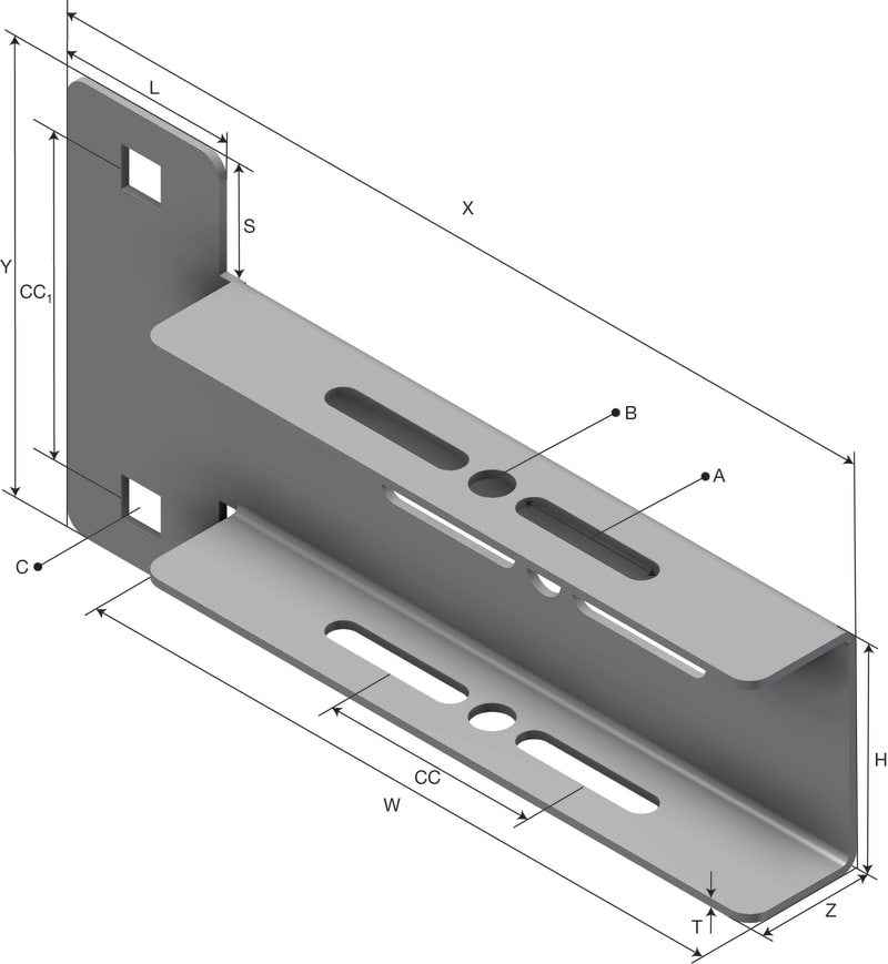 Øglænd System Mekano Cantilever Arm, 200 mm, Hot-Dip Galvanised