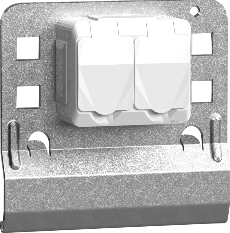 Socket outlet 2-V IP44 + Plate 35S FZV (CSU795866)