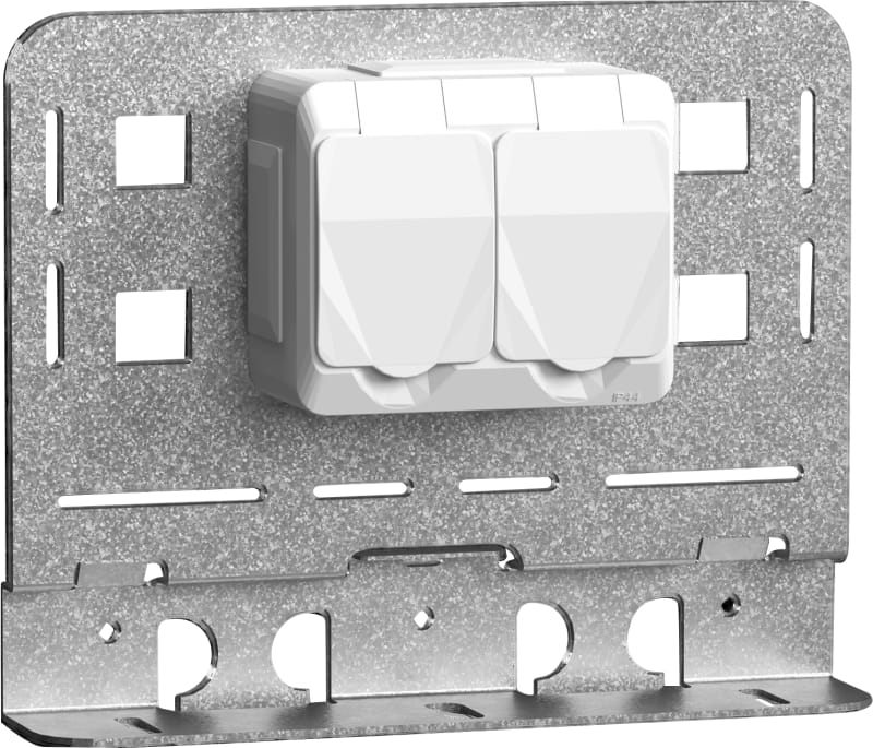 Socket outlet 2-V IP44 + Plate W24/40 FZV (CSU795871)