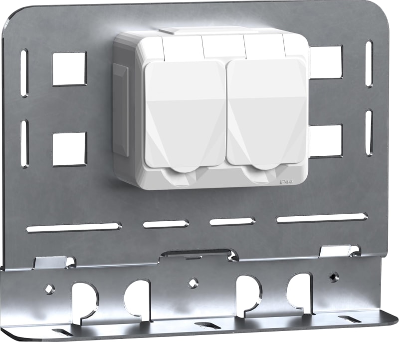 Socket outlet 2-V IP44 + Plate W24/40 FZS (CSU795870)