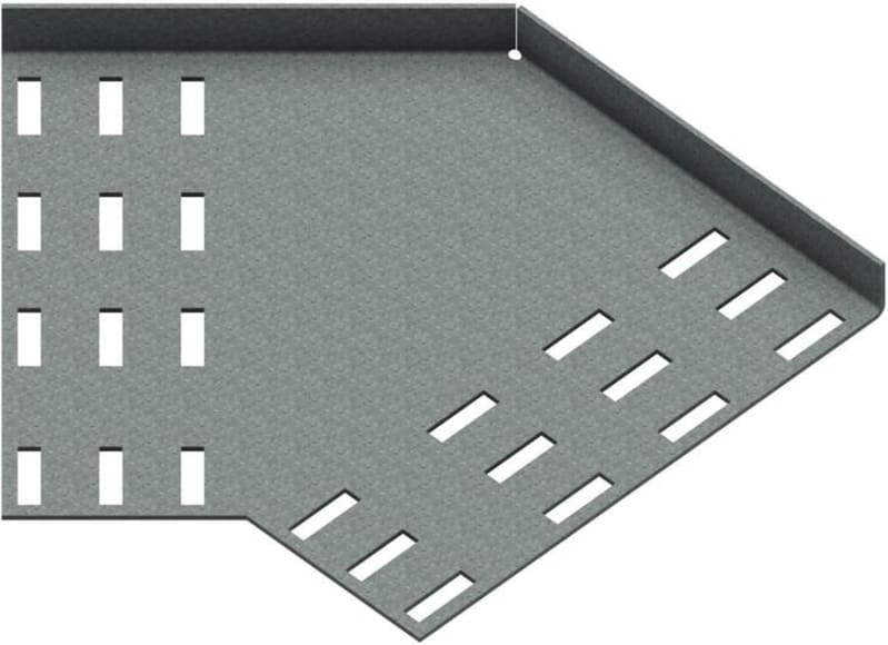 Øglænd System SPBE20 Flat Elbow 45°, 200 mm, R75, Hot-Dip Galvanised