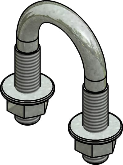 Øglænd System U-Bolt, M10, Hot-Dip Galvanised