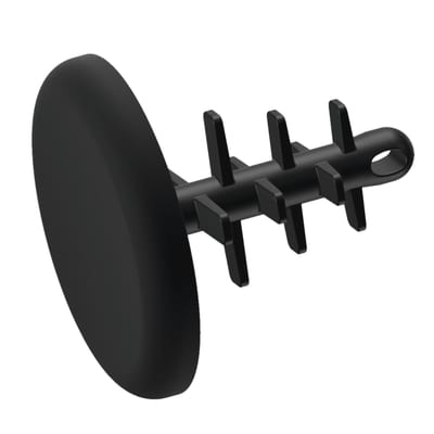 Castor Pipe Cap Plug Black 16-25 mm