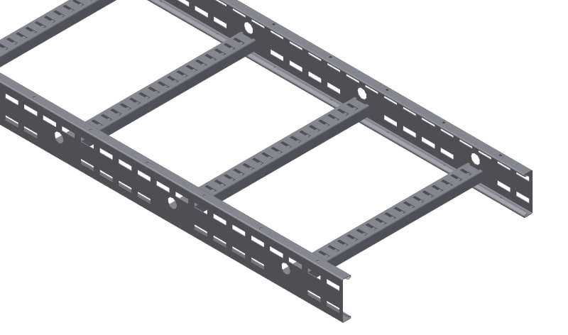 Øglænd System TOE100 Cable Ladder, 600 mm, 6 m, Stainless Steel