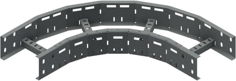 Øglænd System LOE100 Flat Elbow 90°, 200 mm, R300, Hot-Dip Galvanised