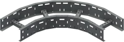 Øglænd System LOE100 Flat Elbow 90°, 200 mm, R300, Hot-Dip Galvanised