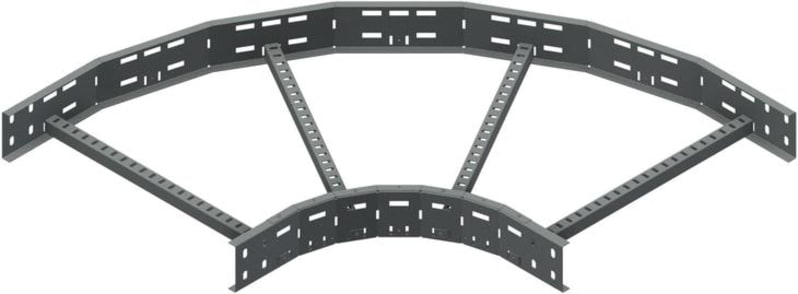 Øglænd System LOE100 Flat Elbow 90°, 600 mm, R300, Hot-Dip Galvanised