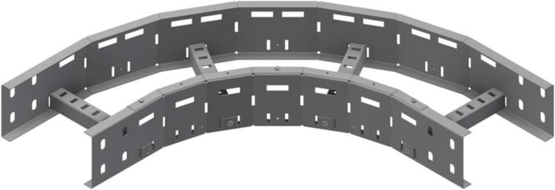 Øglænd System LOE100 Flat Elbow 90°, 200 mm, R300, Stainless Steel