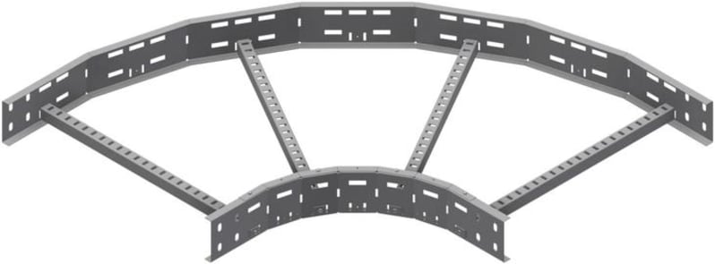 Øglænd System LOE100 Flat Elbow 90°, 600 mm, R300, Stainless Steel