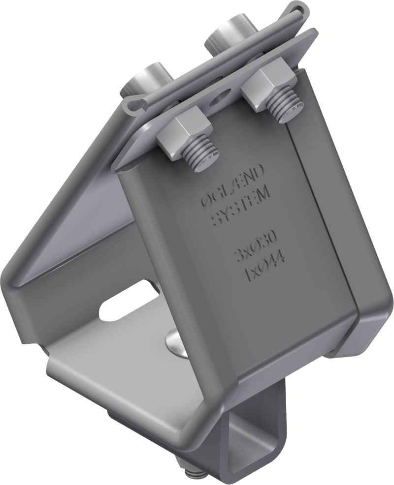 Øglænd System SCLT-3xØ37 SS Trefoil Cable Cleat, Stainless Steel