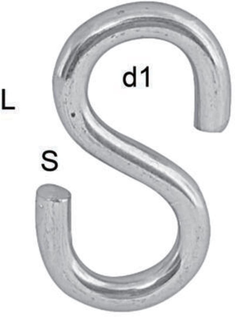 BIS S-HOOK ZP 35X4MM Ø11 HDG (6941040)