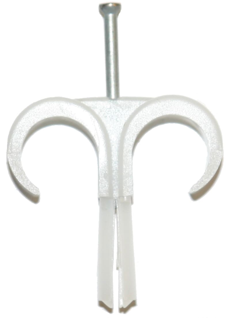 Double Plastic Clamp for 16–19 mm, Grey (DPCN 16-19)