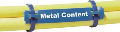 Metal-Detectable Cable Marker Tags 15 × 65 mm, Blue, 190 pcs