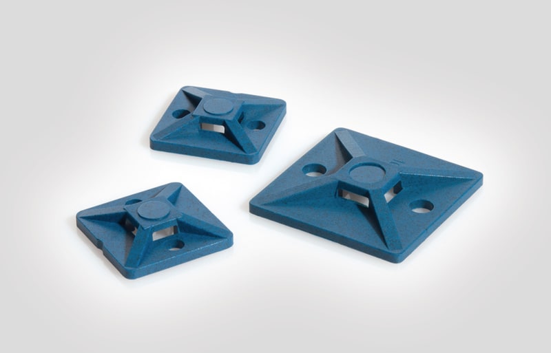 Metal-Detectable Cable Tie Mount MCMB3, Screw Fixing, 19 × 19 mm, Blue (151-01169)