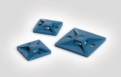 Metal-Detectable Cable Tie Mount MCMB3, Screw Fixing, 19 × 19 mm, Blue