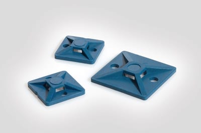 Metal-Detectable Cable Tie Mount MCMB4, Screw Fixing, 28 × 28 mm, Blue