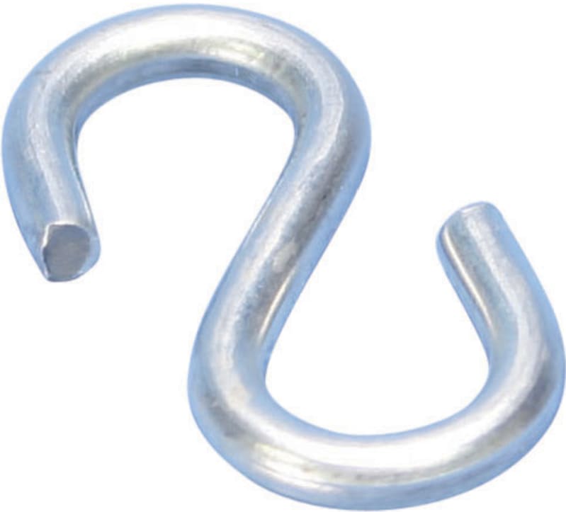 Castor 591570 S-Hook for Luminaire Suspension, Ø3 mm, Zinc-Plated