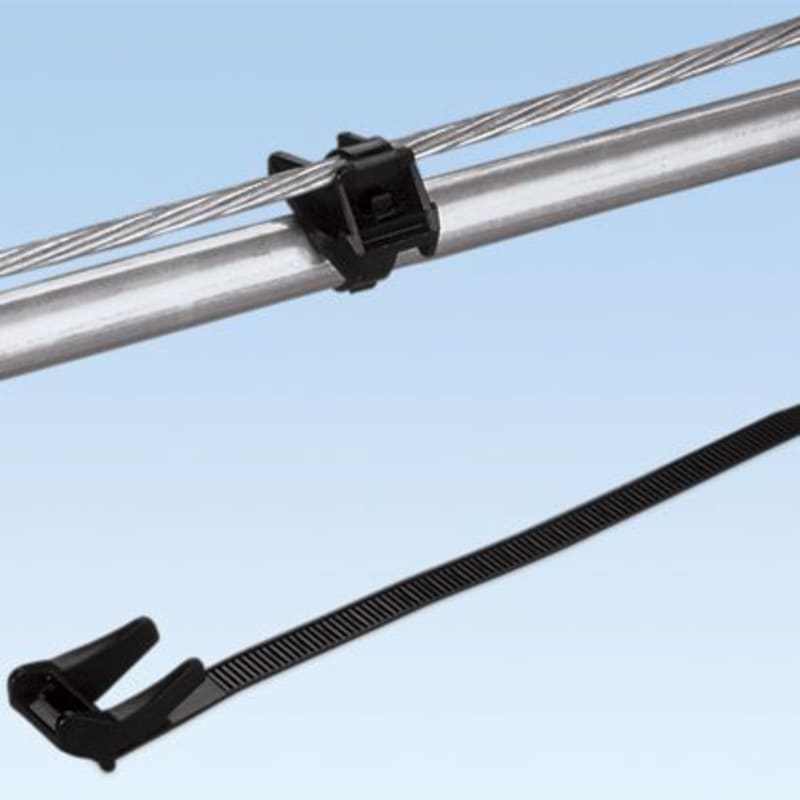 Panduit AST20-5-C100 Steel Assembly Cable Tie with 1/2" Standoff, 214 x 11.4 mm
