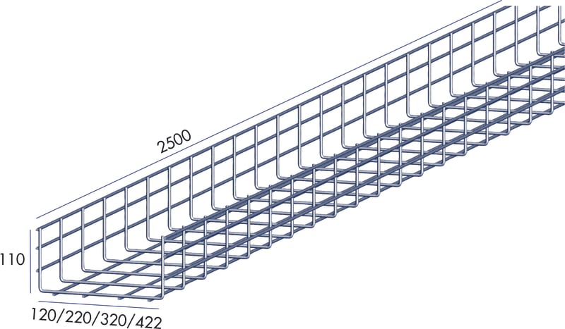 Wire mesh tray 522X6/110 2,5M Fzv (1149208)