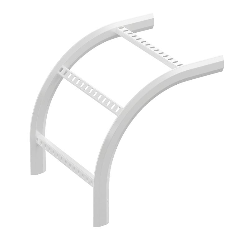 Wibe Group Cable Ladder Vertical Riser Bend 18-800, Zinc-Polyester White (728034)