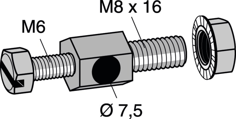 Equipotential bonding screw M8X16 EL
