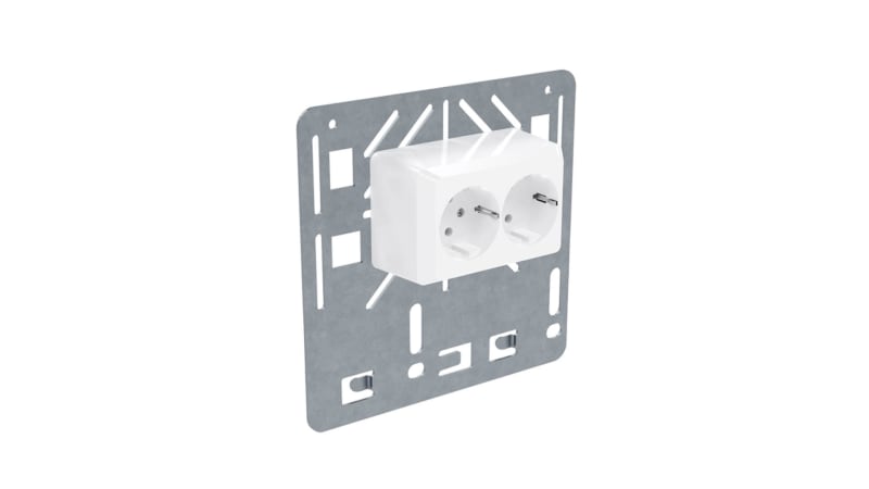 Fastening plate dbl socket/earth IP21 MP-112SF