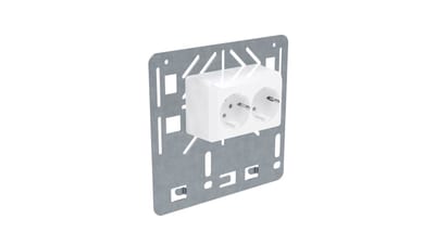 Fastening plate dbl socket/earth IP21 MP-112SF