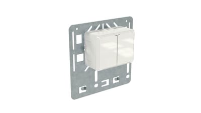 Fastening plate dbl socket IP44
