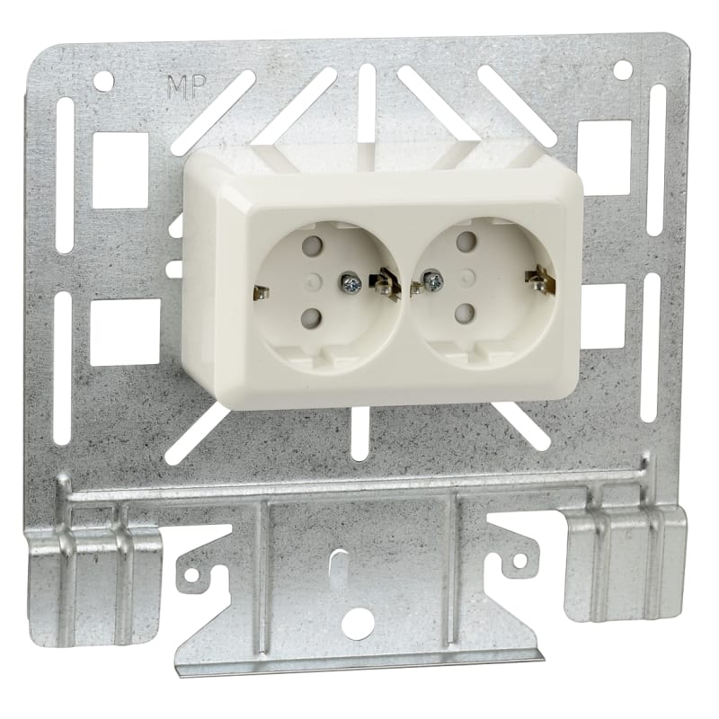 Fastening plate dbl socket/earth IP21 MP-955SF
